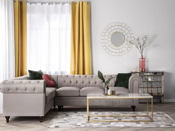 Ecksofa rechts, CHESTERFIELD, Beige CH.