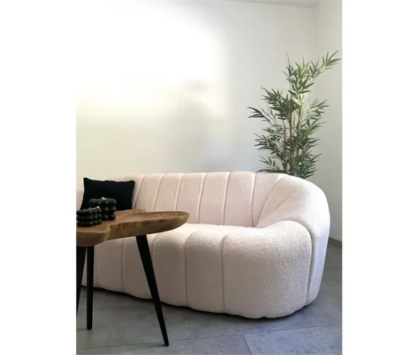 Sofá de 3 lugares em tecido branco LOMMA