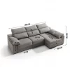 Chaise longue KLEE dereita 4 lugares vison