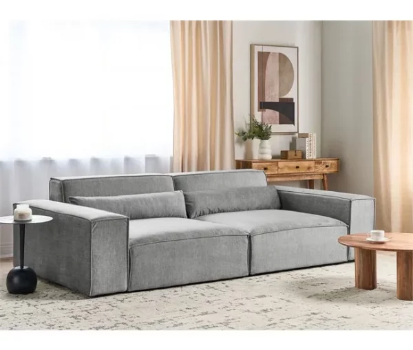 Sofá modular 2 lugares em tecido cinzento HELLNAR