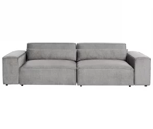 Sofá modular 2 lugares em tecido cinzento HELLNAR