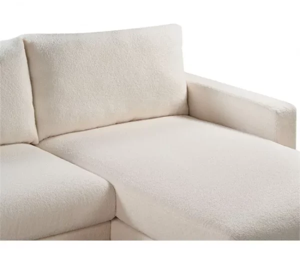 Sofá de canto direito SIGGARD Branco Bouclé Direito