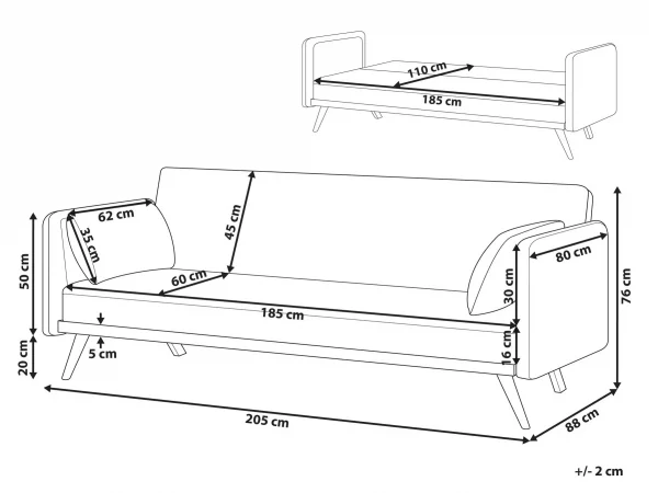 Sofa Bed ASAA Off White DEF