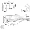 Schlafsofa ABERDEEN Stoff Graphitgrau Mittelst. L/R CH
