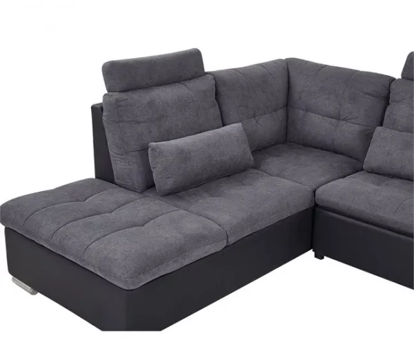 Sofá-cama de canto cinzento com armazenamento HALDEN