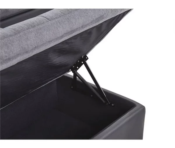 Sofá-cama de canto cinzento com armazenamento HALDEN