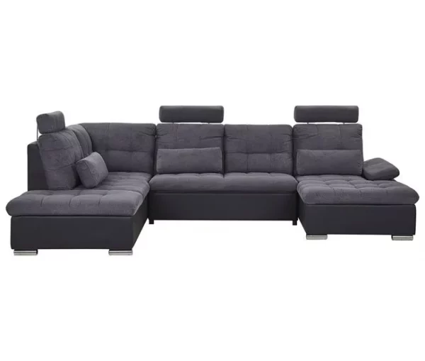 Sofá-cama de canto cinzento com armazenamento HALDEN