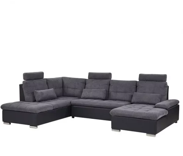 Sofá-cama de canto cinzento com armazenamento HALDEN