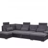 Sofá-cama de canto cinzento com armazenamento HALDEN