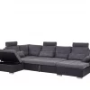 Sofá-cama de canto cinzento com armazenamento HALDEN