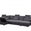 Sofá-cama de canto cinzento com armazenamento HALDEN
