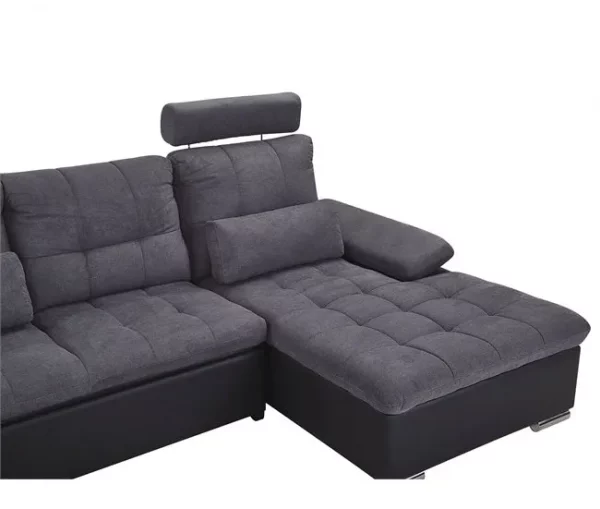 Sofá-cama de canto cinzento com armazenamento HALDEN