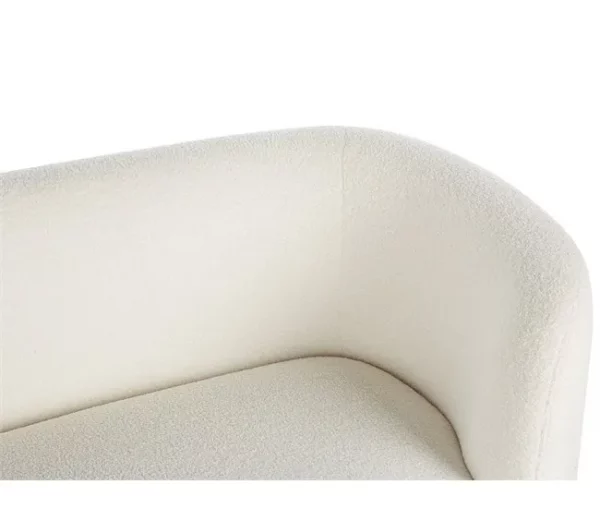 Sofá de 3 lugares estofado em tecido bouclé branco LOEN