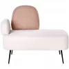 Chaise-longue com encosto em tecido castanho à esquerda ARCEY