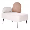 Chaise-longue com encosto em tecido castanho à esquerda ARCEY