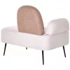Chaise-longue com encosto em tecido castanho à esquerda ARCEY