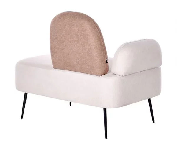 Chaise-longue com encosto em tecido castanho à esquerda ARCEY
