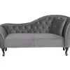 Chaiselongue LATTES rechtsseitig grau Samtstoff CH