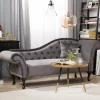 Chaiselongue LATTES rechtsseitig grau Samtstoff CH