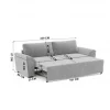 Sofá cama 3 lugares HANSAN cinza claro