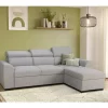 Sofá de canto reversível 3 lugares com cama GUSTO gris