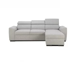 Sofá de canto reversível 3 lugares com cama GUSTO gris