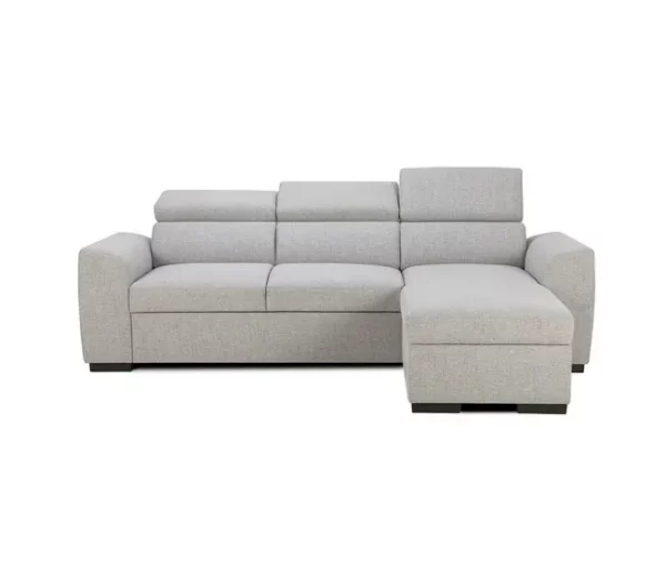 Sofá de canto reversível 3 lugares com cama GUSTO gris