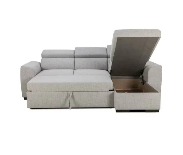 Sofá de canto reversível 3 lugares com cama GUSTO gris
