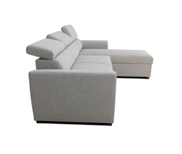 Sofá de canto reversível 3 lugares com cama GUSTO gris