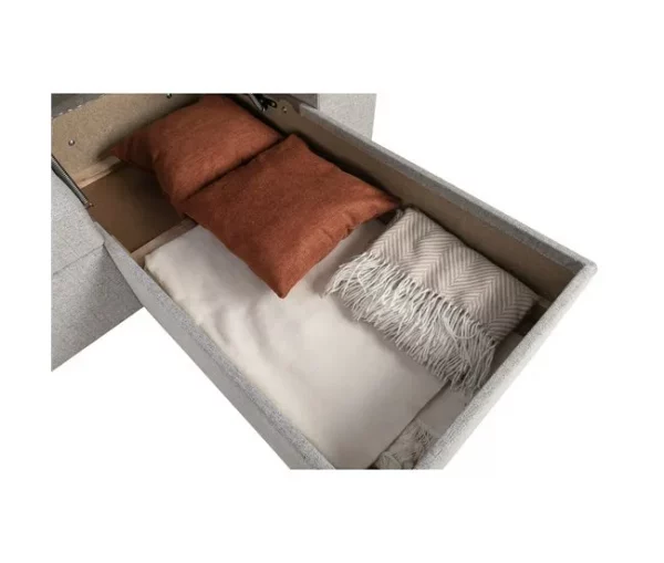 Sofá de canto reversível 3 lugares com cama GUSTO gris