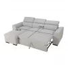 Sofá de canto reversível 3 lugares com cama GUSTO gris