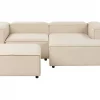 Left 3 Seater with Ottoman Fabric Beige ARDAL