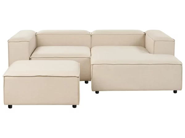 Left 3 Seater with Ottoman Fabric Beige ARDAL
