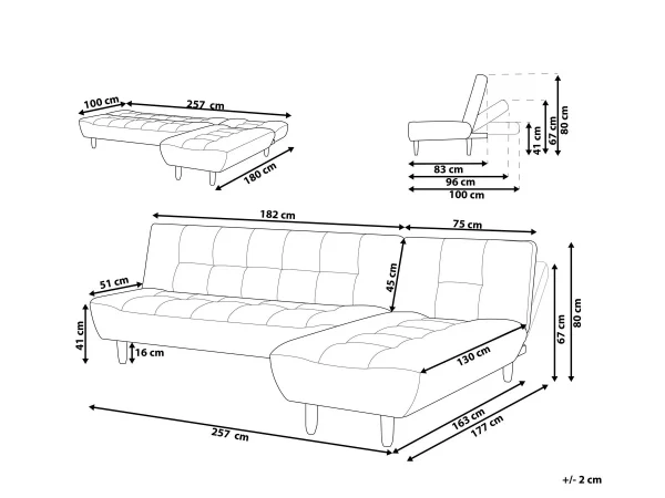 Ecksofa ALSTEN hellgrau CH