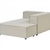 Sofá de canto 2 lugares com repousa-pés em linho creme à esquerda APRICA
