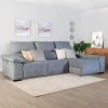 Chaise longue relaxe elétrico BALTIA dereita 4 lugares cinza claro