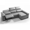 Chaise longue relaxe elétrico BALTIA dereita 4 lugares cinza claro