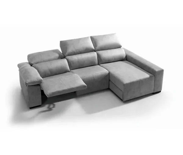 Chaise longue relaxe elétrico BALTIA dereita 4 lugares cinza claro