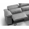 Chaise longue relaxe elétrico BALTIA dereita 4 lugares cinza claro