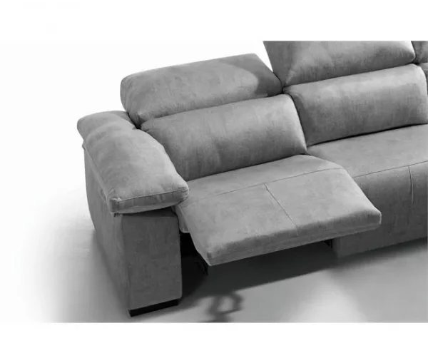 Chaise longue relaxe elétrico BALTIA dereita 4 lugares cinza claro