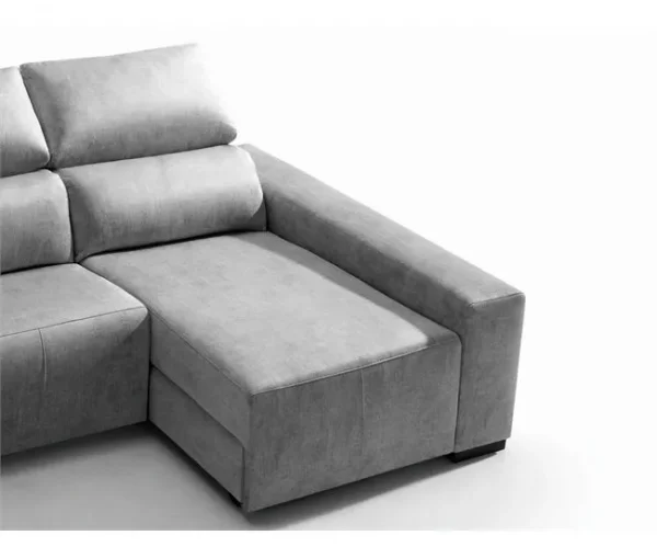 Chaise longue relaxe elétrico BALTIA dereita 4 lugares cinza claro