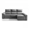 Chaise longue relaxe elétrico BALTIA dereita 4 lugares cinza claro