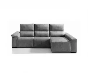 Chaise longue relaxe elétrico BALTIA dereita 4 lugares cinza claro