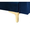 Conjunto de sofás reclináveis com 5 lugares em veludo azul marinho ABERDEEN