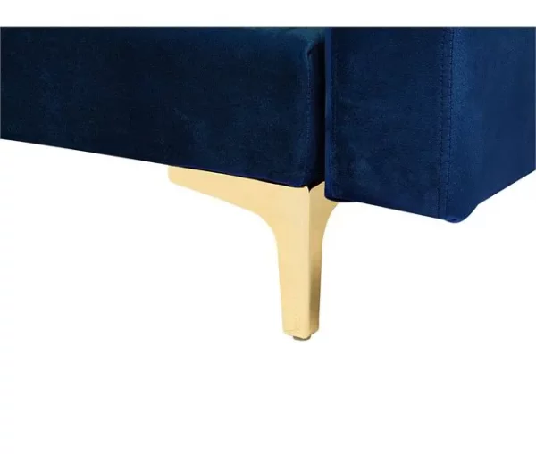 Conjunto de sofás reclináveis com 5 lugares em veludo azul marinho ABERDEEN