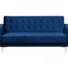 Conjunto de sofás reclináveis com 5 lugares em veludo azul marinho ABERDEEN