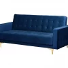 Conjunto de sofás reclináveis com 5 lugares em veludo azul marinho ABERDEEN