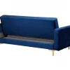 Conjunto de sofás reclináveis com 5 lugares em veludo azul marinho ABERDEEN