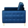 Conjunto de sofás reclináveis com 5 lugares em veludo azul marinho ABERDEEN