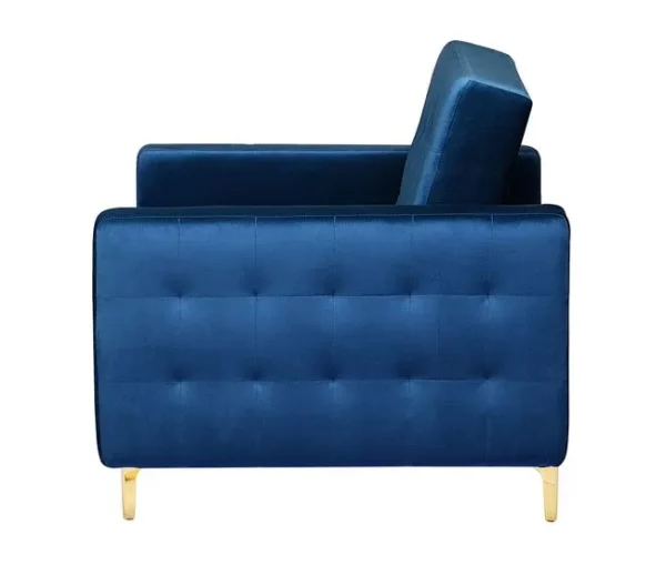 Conjunto de sofás reclináveis com 5 lugares em veludo azul marinho ABERDEEN